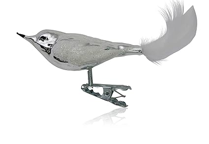 Oiseaux Avec Federschwanz Argent Avec Motif Décoration Pour