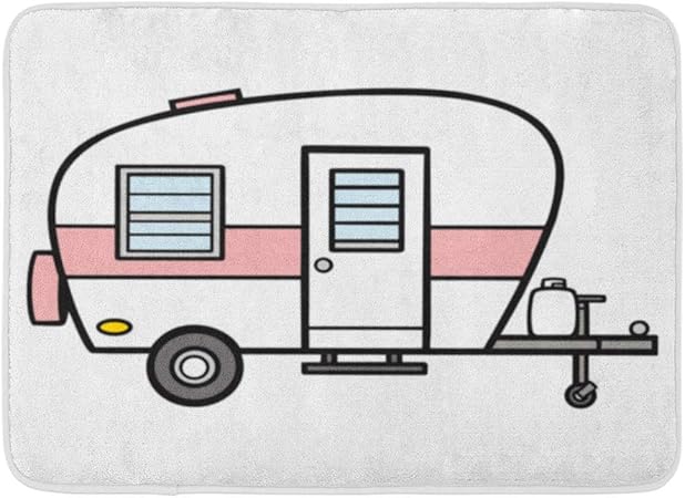 Rongpona Doormats Bath Rugs Outdoor Indoor Door Mat Retro Camper Trailer Camp Caravan Cartoon Holiday Bathroom Decor Rug Bath Mat Amazon Co Uk Kitchen Home