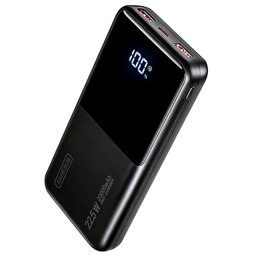 SAHESUN Power Bank 20000mAh, Fast Charging Portable Charger with LED Display, Slim & Compact USB-C Powerbank, Battery Pack Compatible with iPhone 17/16/15/14, Samsung, Android Devices & More