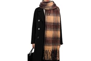 Tavaleu Winter Scarfs for Women，Large Scarf Chunky Plaid Scarves Soft Oversized Thick Warm Wrap Scarves for Cold Weather