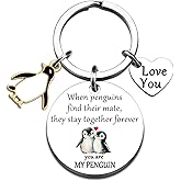 FAFQBING Valentines Gift for Girlfriend Boyfriend Penguin Keychain Cute Couple Keychain Penguin Gifts for Women Men Love You Birthday Gift for Husband Wife Anniversary Present