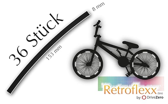 .drivezero. Retroflexx Reflektorenbögen 8 mm für Fahrradfelgen