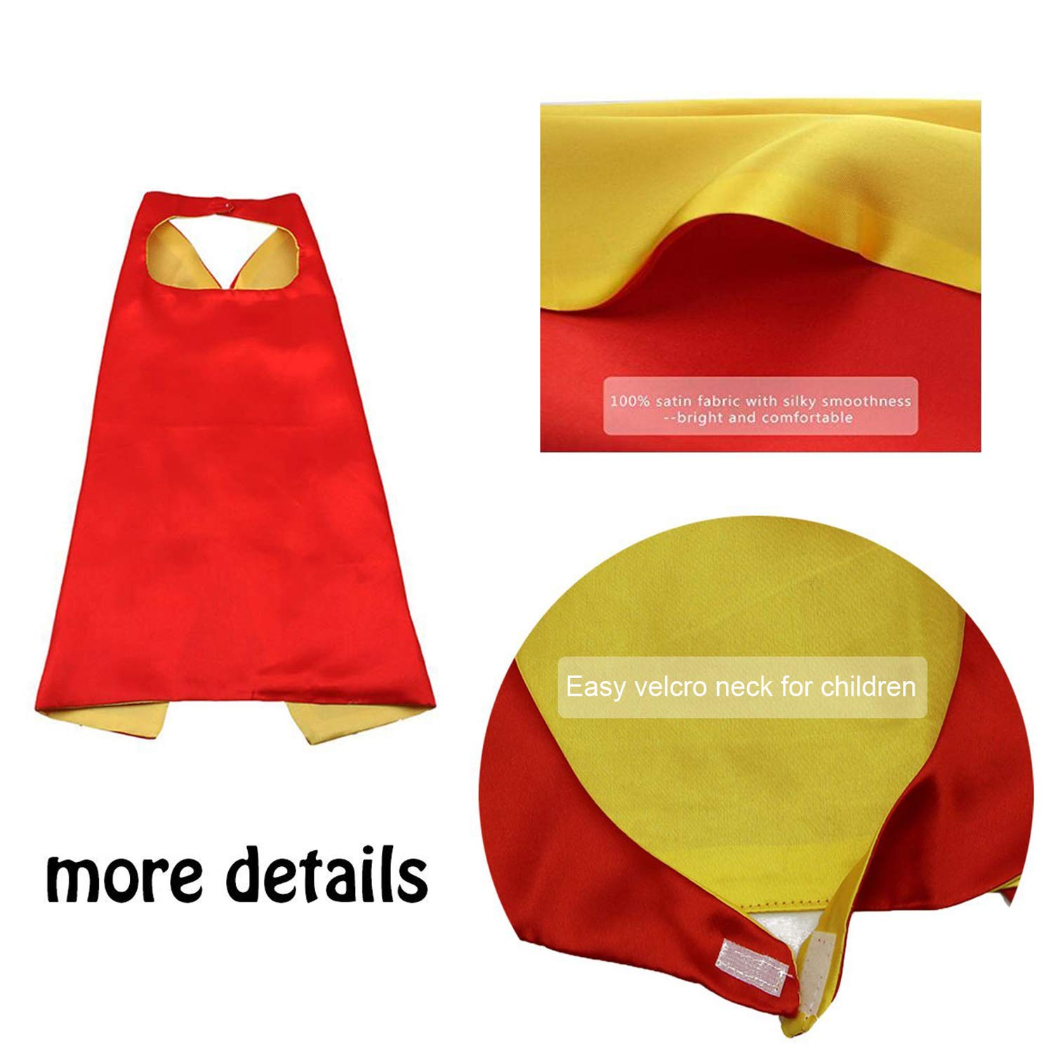Kids Costumes 8PCS Superhero Capes with Masks and Slap Bracelets Original Logo for Boys Dress Up Party Favors