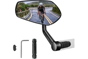 Homieway Bike Mirror for Handlebar, Bar End Bicycle Mirror, Anti-glare HD Glass Lens 360° Adjustable Rear View Mirror for E-bike, Mountain Bike, City Bikes & Scooter (Left 0.59-0.78")