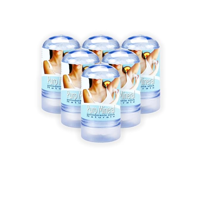title=Kit Da 6 Puro Mineral Stick Antiodorante 60 grammi | Cristallo di Potassio 60 gr
