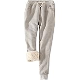 Gihuo Women's Winter Warm Fleece Pants Sherpa Lined Sweatpants Jogger Track Pants Athletic Active Lounge Pants