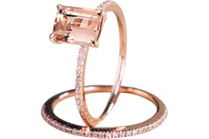 SXFSE Luxury and Shining Rose Gold Engagement Ring With A Fine Small Square Zircon Ring