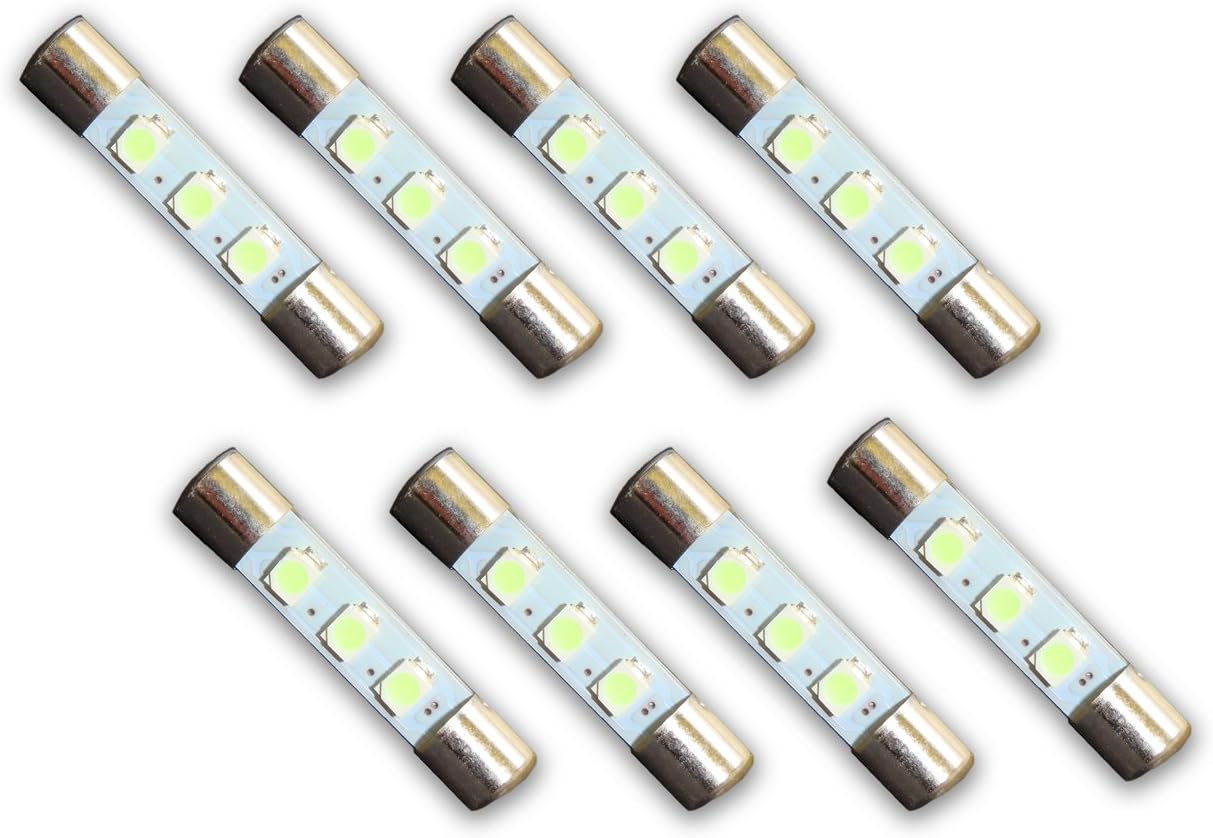 8 Warm White 8V LED Lamp FuseType Bulbs for Pioneer Receivers and