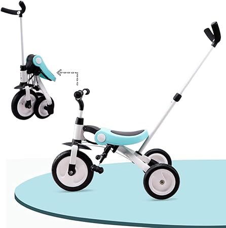 Amazon Zoobly 三輪車 おりたたみ 持ち運び便利 バランスバイク 3歳 三輪車 2歳 三輪車 手押し棒付き ワンタッチ収納 ペダルなし自転車 子供三輪車 3輪ベビーカー 誕生日プレゼント 男の子 女の子 三輪車 おもちゃ