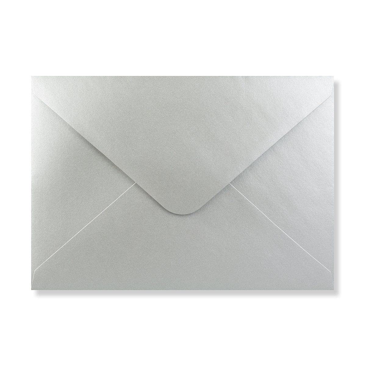 C6 Coloured envelopes for A6 Greeting Cards Wedding Invitation Crafts 114x162mm - Pack of 40 envelopes (Metallic Silver) — image 1