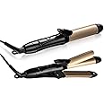 6th Sense 2 in 1 Mini Flat Iron Curling Iron, Travel Hair Straightener, Dual Voltage 374 Degree Temperature Nano Titanium, 1 
