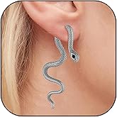 Retro Snake Earrings for Women Vintage Goth Gold Silver Black Snakes Earring Punk Halloween Cool Snake Jewelry Gifts