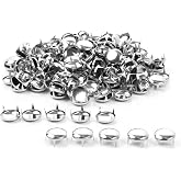 200Pcs 8mm Silver Round Dome Studs Nailhead Rivets for Punk Rock DIY Leather Craft, Clothes, Bags, Shoes, Bracelets