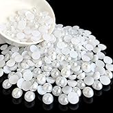 Euddty 200PCS Flatback Pearls for Crafting Nail Art Half Round Pearls Bulk for Jewelry Scrapbooking Artwork Making Craft DIY Accessory(White,10mm)