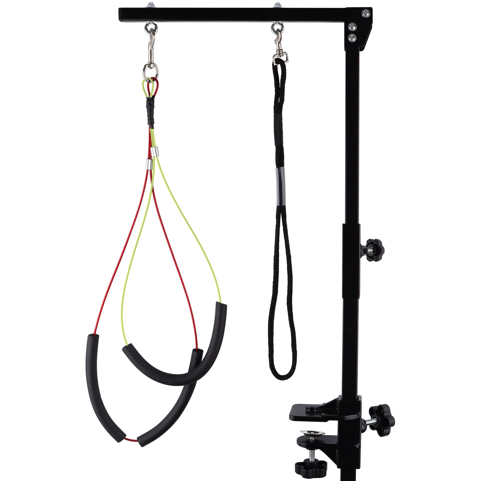 Kalolary Pet Grooming Arm with Clamp, Dog Grooming Loop Noose & Two No Sit Haunch Holder, 35 Inch Height Adjustable Grooming Arm for Large and Small Dogs