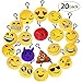 oobest 20 Pack Emoji Keychain / Emoji-Pop Party Favors, HonFei Mini Emoji Plush Pillows Gifts / Party Supplies /Car Key Ring Pendant / Keychain Decorations for Kids