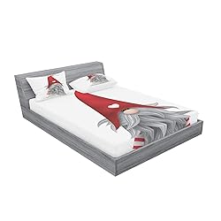 Ambesonne Gnome Fitted Sheet & Pillow Sham