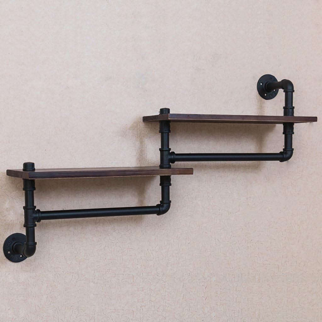 Wall Coat Racks Retro Shelf Plumbing Rack Kitchen Bracket Iron Pipe Plank LOFT Wall Decoration 96 * 58 * 20cm wall mounted coat rack with hooks