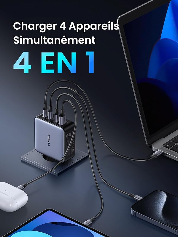 Nexode 160W Chargeur USB C Rapide 4 Ports GaNInfinity Prise Secteur