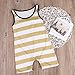 Toddler Unisex Baby Boys Girls Clothes Sleeveless Striped Romper Jumpsuit Playsuit (3-9 M, C Yellow)