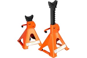Donext Jack Stands 3 Ton (6,500 lb) Capacity Steel, 1 Pair Orange Lifting Stand Adjustable Jack Stands