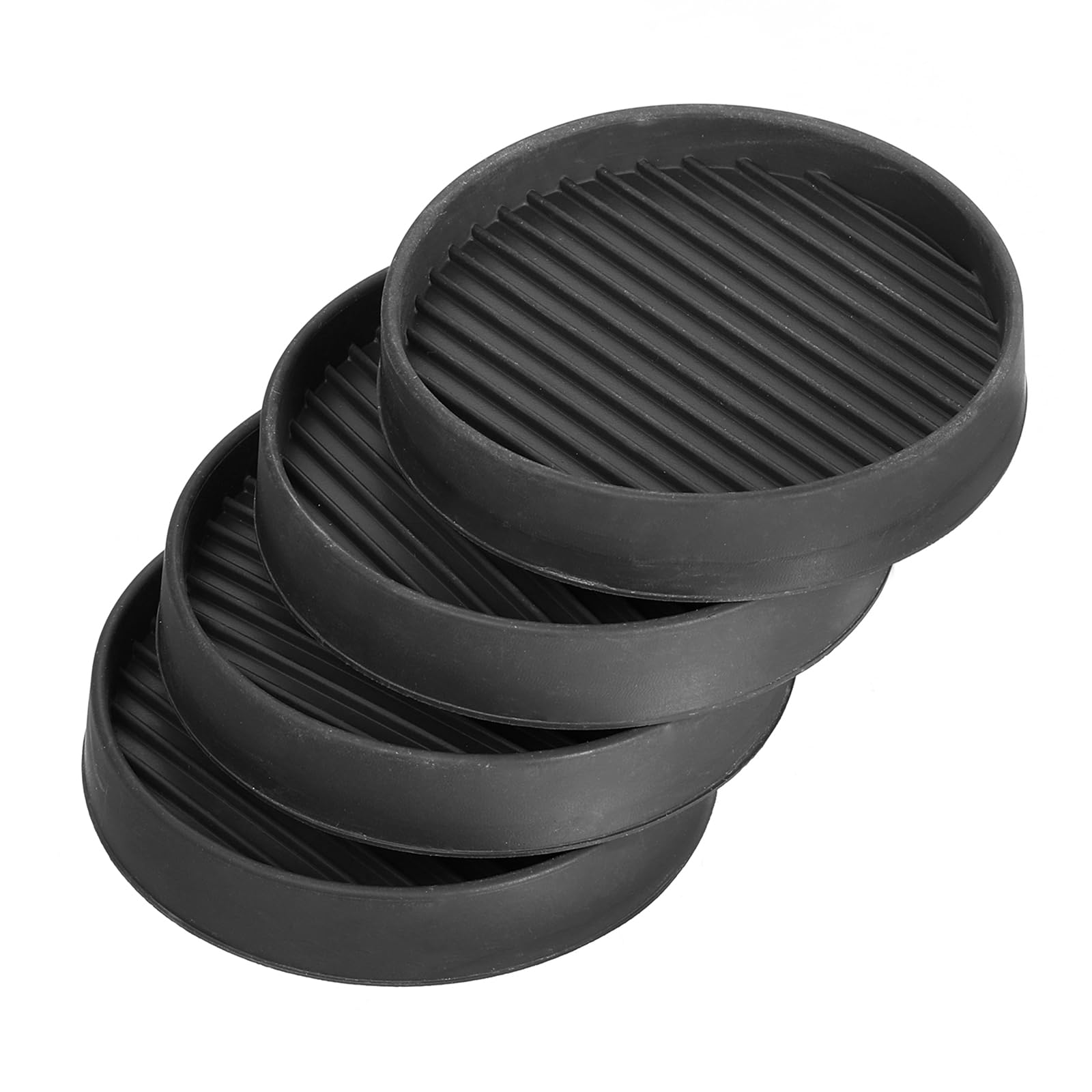 uxcell Chair Leg Floor Protectors, 4Pcs 3" - Rubber Round Non-Slip Furniture Pads, Anti-Slip Furniture Pads for Hardwood Floors, Couch, Bed Stopper (Black)