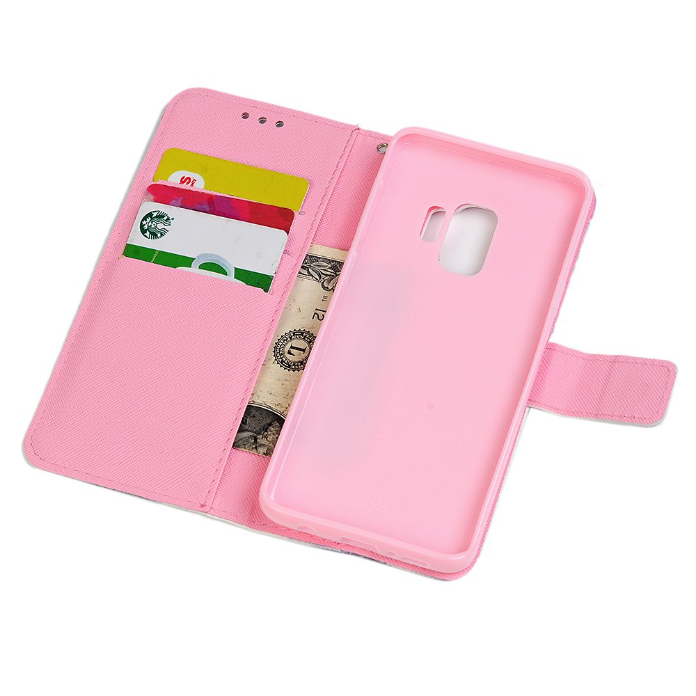 Kasos for Samsung Galaxy S9 Phone Case, 3D Leather Wallet Cases Folio Flip Cover with Card Holders and Dust Plug Anti Slip Protective Skins for Samsung S9