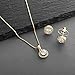 Mariell Bridal Wedding Necklace Set, Cubic Zirconia Pendant Necklace and Stud Earrings, Gold Jewelry Set