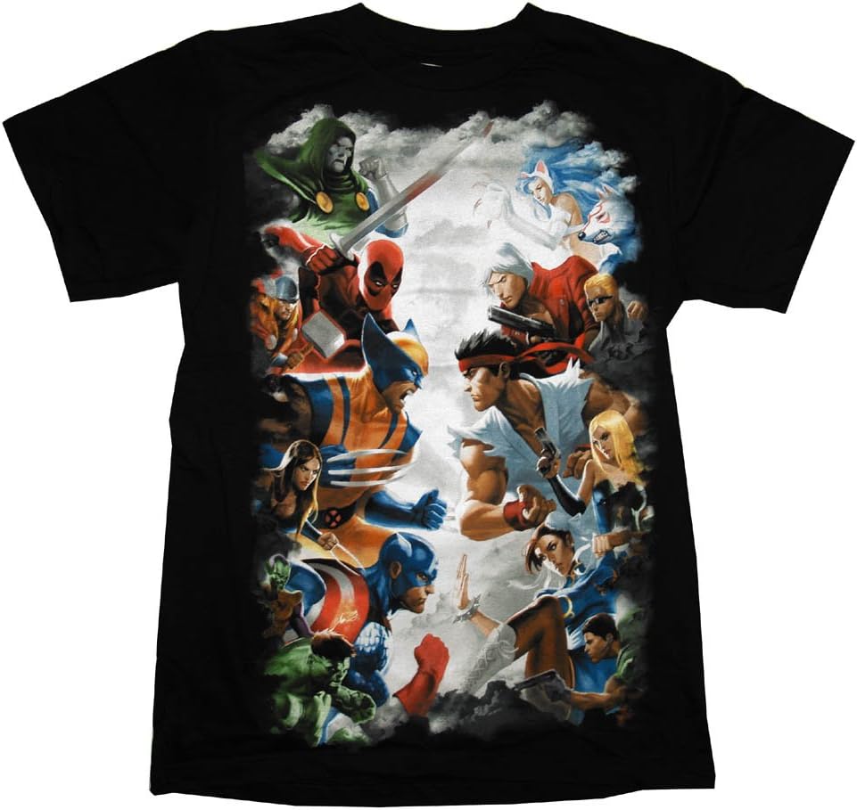Marvel vs Capcom 3 Capcom Gods Mens T-Shirt Black (S)