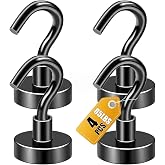 DIYMAG Magnetic Hooks, Strong Magents 4 Pack 85lbs for Cuise Cabins Black | 2026 Ship Essentials Heavy Duty Strong Refrigerator Fridge Magnets for Classroom Kitchen Grills Beach Vacation Home