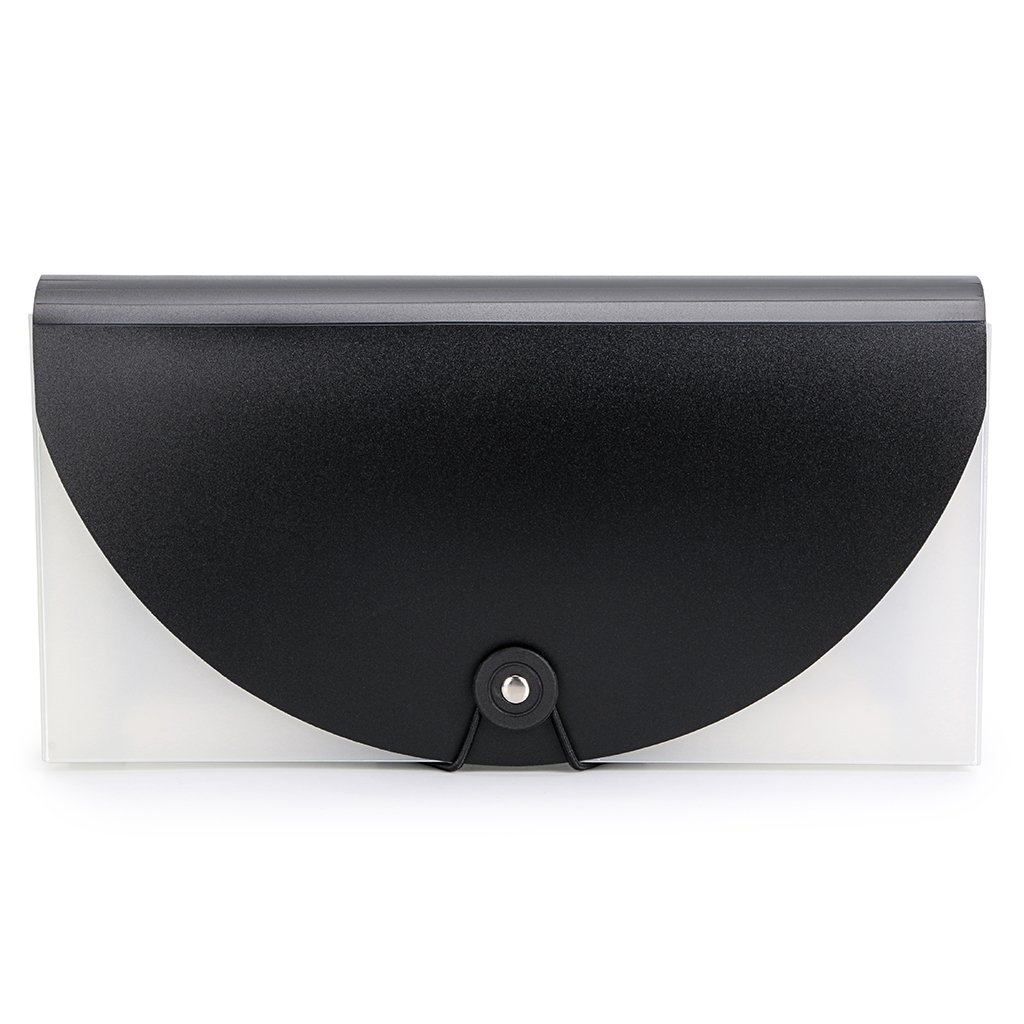 Sumnacon Receipt Organiser File Pockets Folder 13 Pockets Mini Expanding File Bills Document Wallet for Coupons/Vouchers/Papers - 26cm(L) x 13.5cm(W) (Black)