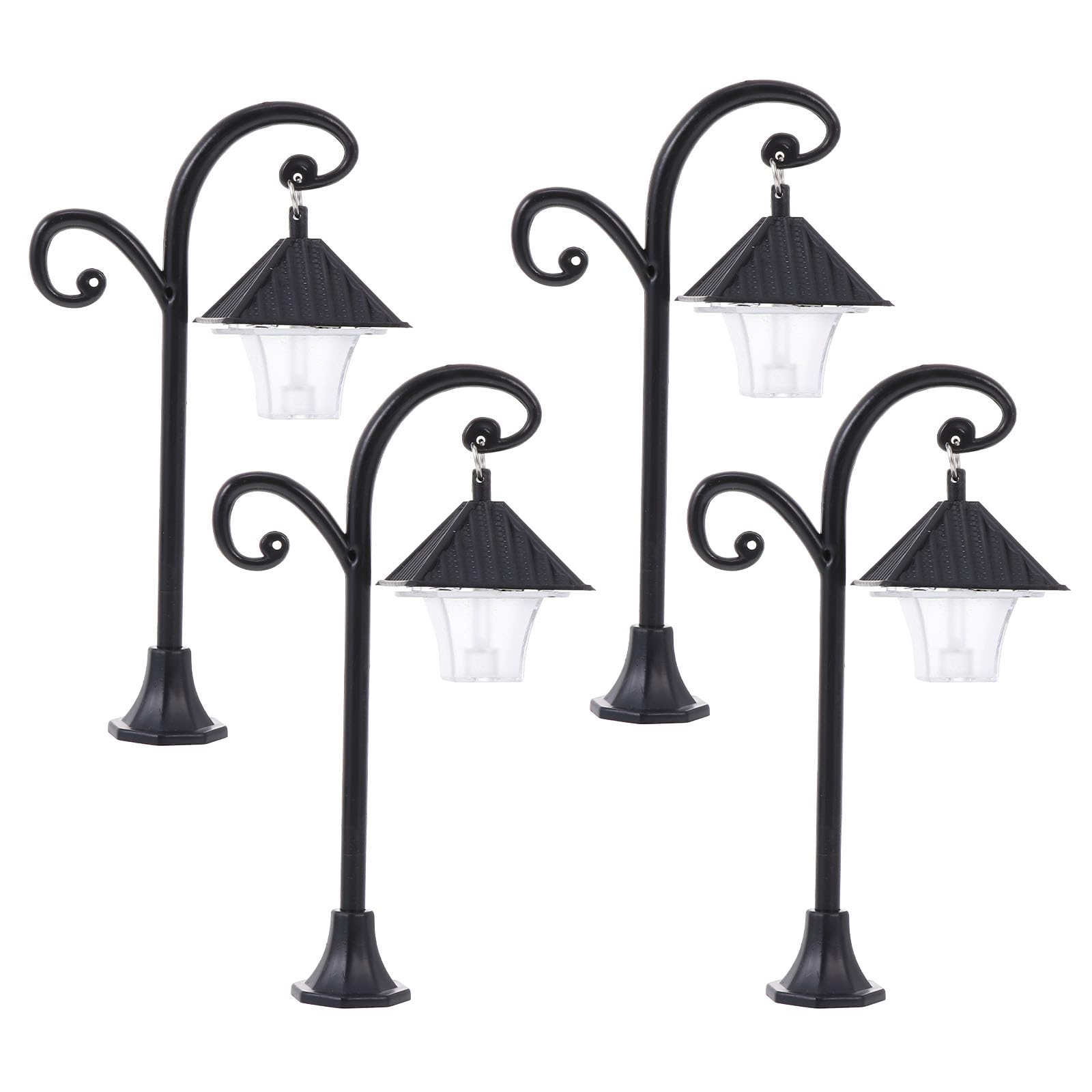 Photo 1 of TOYANDONA 4pcs Mini Street Light Model Miniature Street Lamps LED Post Lights Microscopic Model Lights for DIY Dollhouse Landscape Fairy Garde Accessories,Black