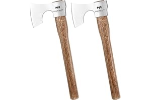 DWFKHT 16.5" Throwing Axe, 2 Pack Throwing Axe Set with 1065 High Carbon Steel & Beech Wood Handle, Perfect for Axe Throwing Games, Competition and Recreation, Ideal Gift for Men (Silver Gray)