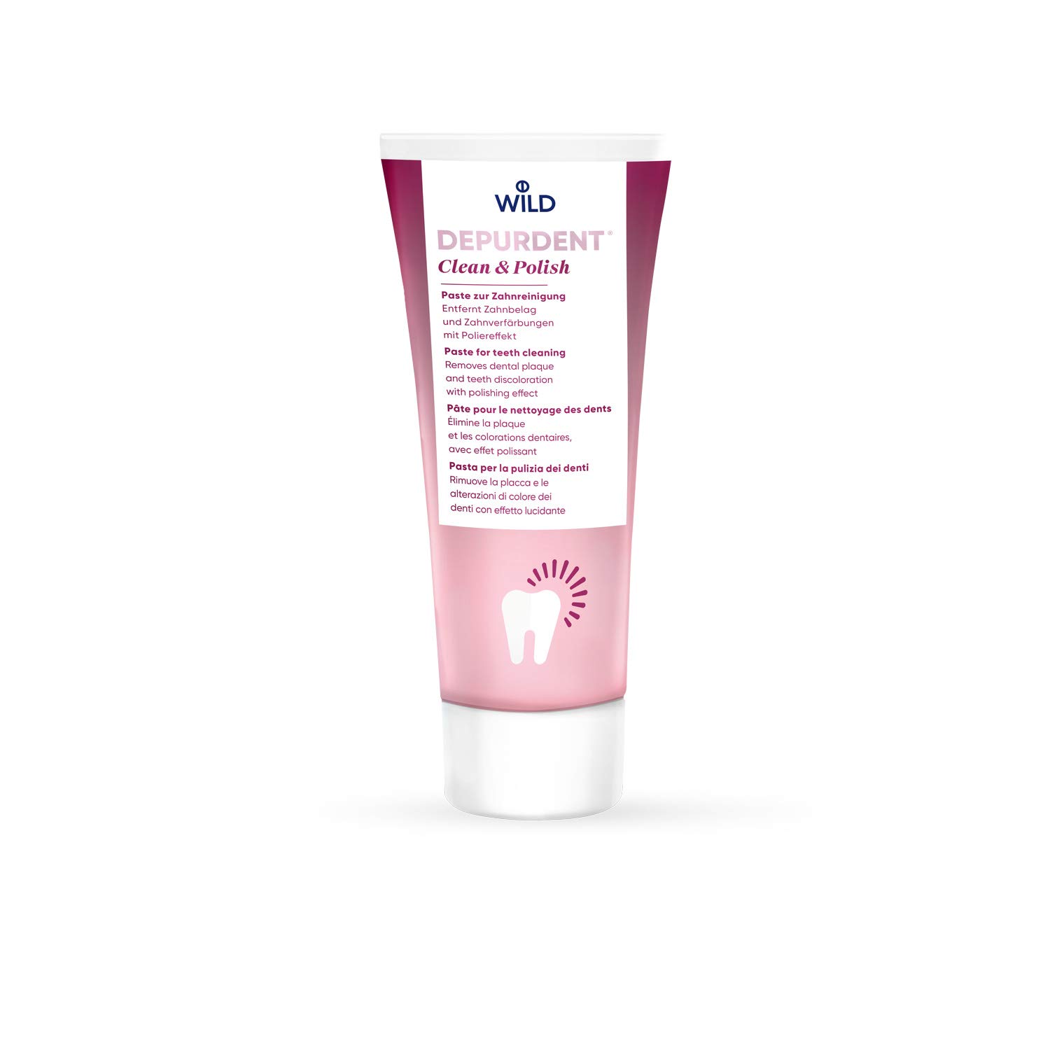 DEPURDENT Clean & Polish Paste 75 ml – Swiss-Made Pumice Polishing Paste, Removes Plaque & Surface Stains Naturally, Fluoride-Free, Use 1–2× Weekly for Radiant White Teeth