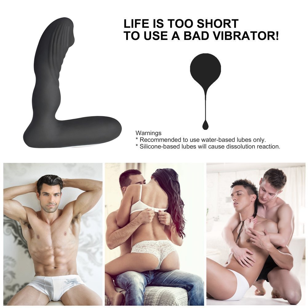 Prostata Stimulator Vibratoren, James Love Silikon Analvibratoren mit 12 Frequenzen, Wasserdicht Wiederaufladbar Analplug G Punkt Vibrator Prostata Massage für Männer oder Paar (Schwarz)