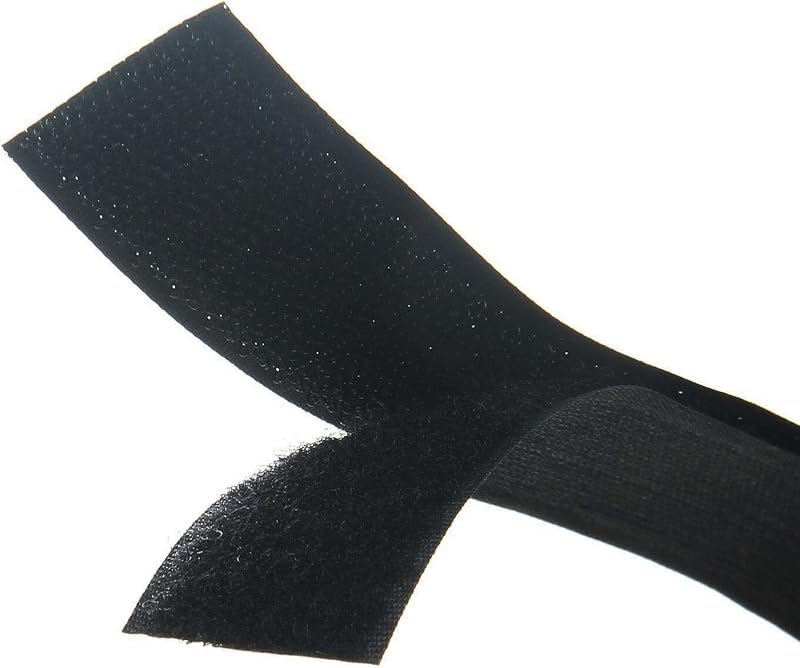 On1shelf Black Sew On Hook and Loop Tape Set 5cm-1m Nylon Fabric Fastener