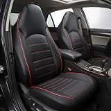 AUTOYOUTH Red Black Front Car Seat Covers Universal Waterproof PU Leather view 2