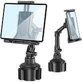 Aourxiv Ipad Holder for Car, Cup Phone Holder, Universal 360&deg; Rotation Adjustable Long Arm, for 4"-13" Cell Phone iPhone iPad, Travel Accessories