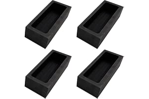 MEFAPE 4 Pack 7# High Purity Graphite Ingot Mold, Crucible Mold for Melting Casting Refining Metal Gold Silver Copper Aluminum Brass Melting Pot (180x70x50mm, Capacity:5kg Gold)