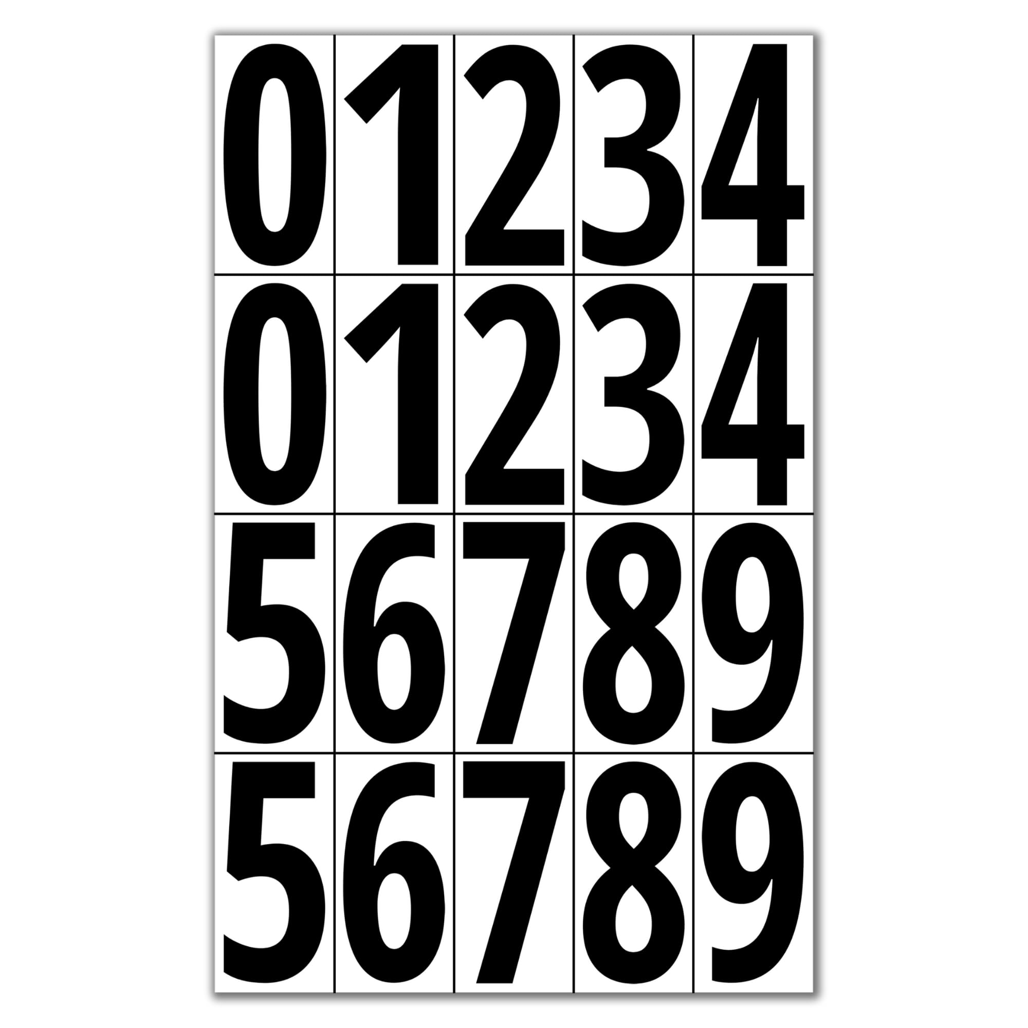 400 Pieces, 75mm - Vinyl Number Stickers, Waterproof Stick on Sticky Numbers - Black Numbers