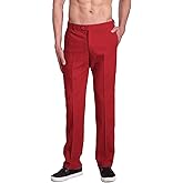 Concitor Brand Men's Cotton Dress Pants Purple Indigo Flat Front Mens Trousers