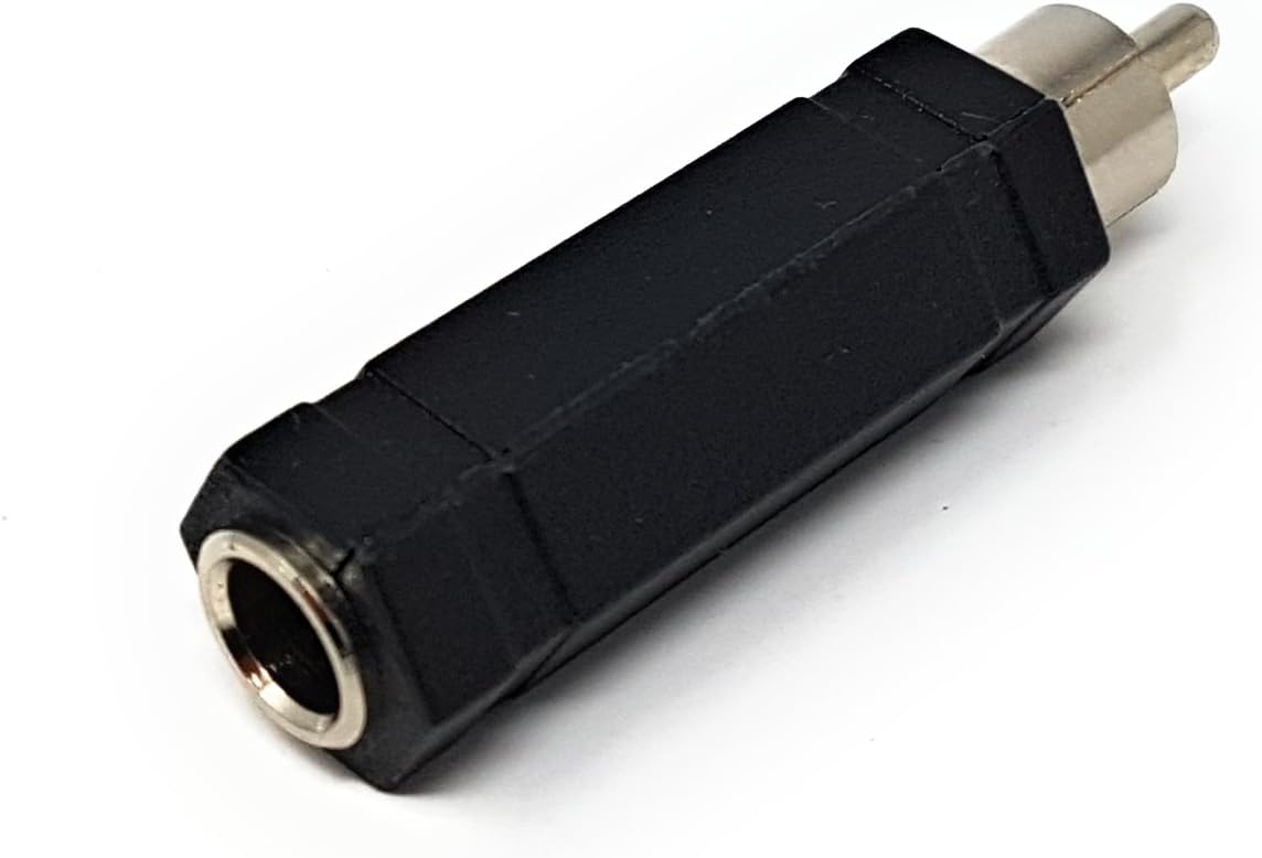 MainCore RCA phono plug to 6.35mm Mono Jack Socket/Audio adaptor converter, Black, 1/4 inch - Image 3