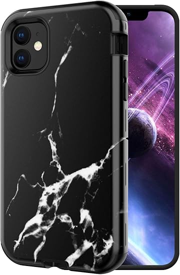 Amazon Com For Iphone 11 Pro Max Case E Desire Stone Design 3 In 1 Soft Tpu Hard Pc Bumper Heavy Duty Drop Protection Hybrid Marble Case For Iphone 11 Pro Max 6 5 Black