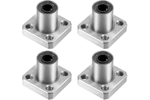 HiPicco Linear Ball Bearings, LMK6UU 6mm Square Flange Linear Motion Bushing Double Side Rubber Sealed for 6mm Linear Shaft C