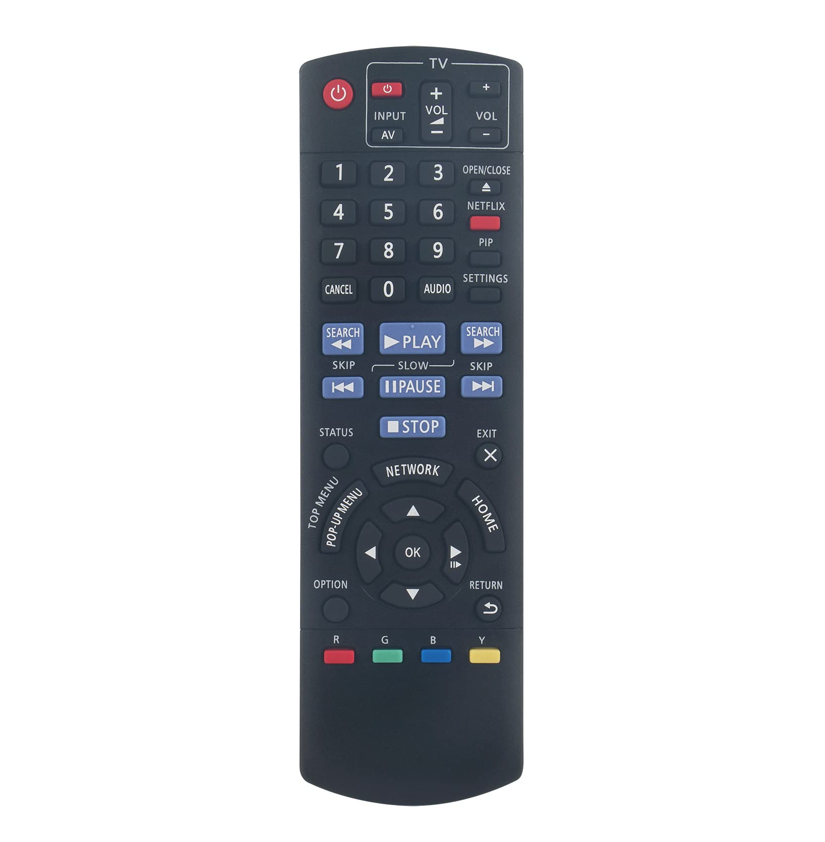 AULCMEET N2QAYB000734 sub N2QAYB000739 Replace Remote Compatible with Panasonic Blu Ray/DVD/CD 1080P Recorder DMP-BD871 DMP-BD875 DMP-DB87P-K DMP-BDT87 DMP-DBS100 DMP-BD77 DMP-BD87 DMP-BD87-K