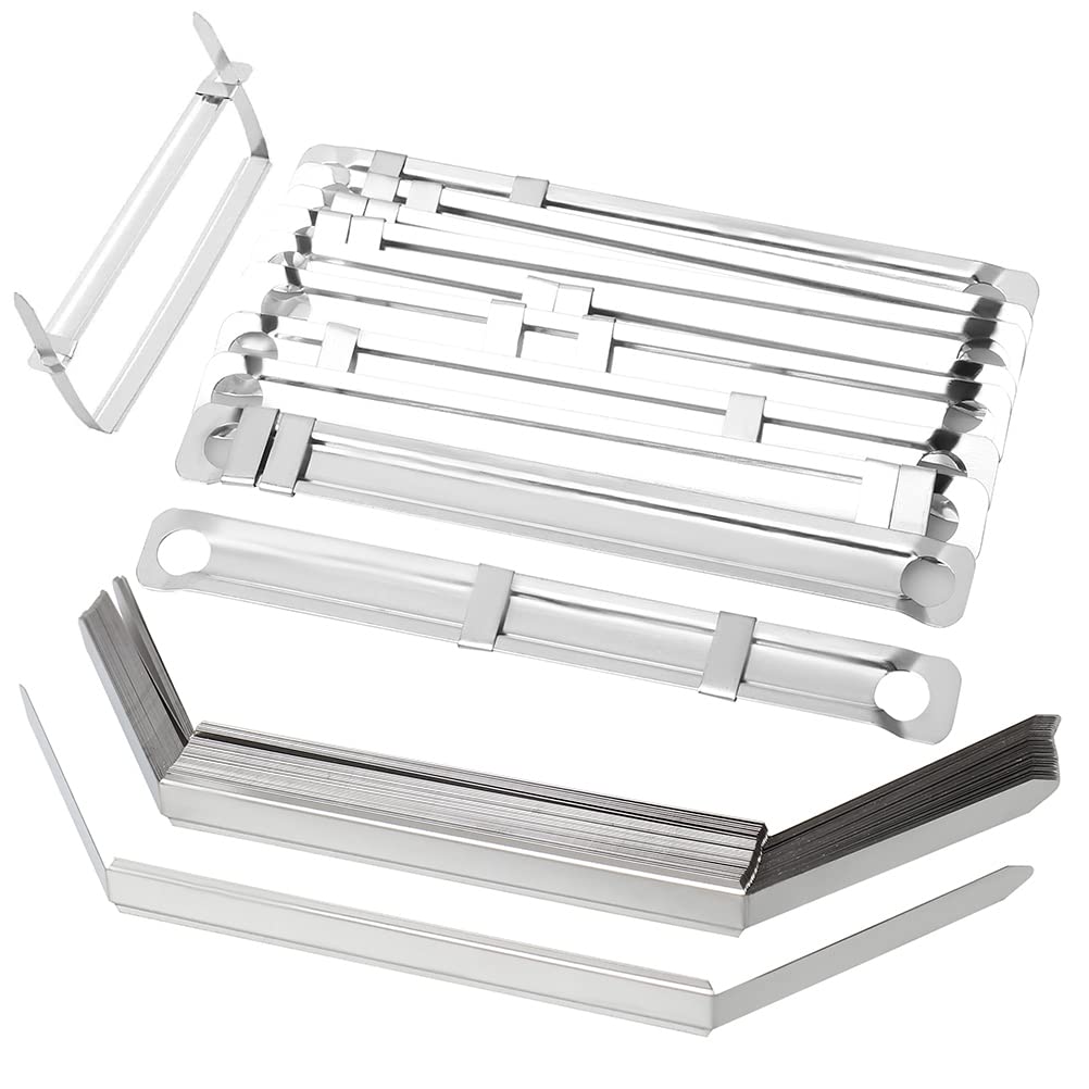 50 Packs File Strip Fasteners, 80mm Acco Paper Fastener Stainless Steel Office Filing Clip