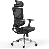OdinLake L1 Big &amp; Tall Ergonomic Mesh Office Chair, Lumbar Support, Black | 350lb Weight Capacity, Adjustable Headrest, Armrests, Height &amp; Seat Depth, BIFMA Certified
