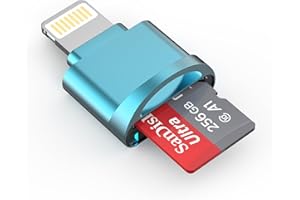 DESOFICON Micro SD Card Reader for iPhone,Lightning to Micro SD/TF Adapter,[Apple MFi Certified] Memory Card Reader for iPhone & iPad,Supports iOS 13 & exFAT/FAT32,for iPhone, Blue (JY-FBA-00019)