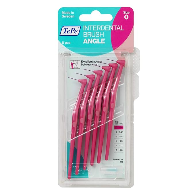 TePe Angle Pink Interdental Brushes (0.4mm Size 0) / Easy and simple