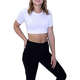 HALFTEE Crew Neck Short Sleeve Layering Tee | Crop Tops for Women & Teens | XS - 6X